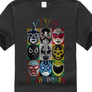 Herren T-Shirts Luchadores Shirt Wrestling Wrestler Mexikanisch Mexiko Latein Latino Maske Masken