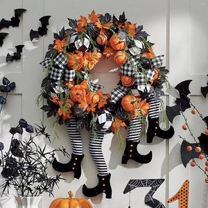 Kwiaty dekoracyjne Halloween Dekoracja Drzwi Drzwi Wrenik Clown Pumpkin Wisze wiszące do ogrodowych werandy Dekoracje D4