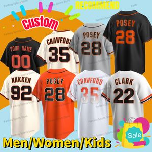 28 Buster Posey Jersey Brandon Crawford Beyzbol Jack Clark 5 Mike Yastrzemski Doval Slater Alexander Joey Bart Logan Webb Joc Pederson Belt Barry Bonds Özel