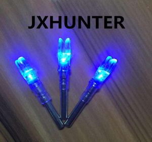 3PK Archery hunting compound bow carbon arrow tails lighted led light arrow nock for ID 62mm arrows blue color7760784