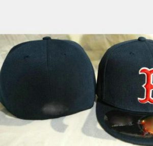 Gotowy magazyn Hurtowa Wysokiej jakości męska drużyna sportowa Boston Caps Sox Flat Brim on Field Hats Pełny zamknięty rozmiar 7- Rozmiar 8 Dopasowane baseball Gorra Casquette A8