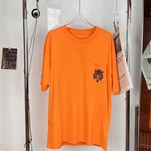 Męskie koszulki T-shirty projektant Chrome // Heart Cro Orange Sword Cross Horseshoe krótkie rękawowe Tshirt Tebf