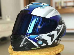 Мотоциклетные шлемы на полную лицевую шлем x14 Blue-HP4 Motocross Racing Motobike Riding Casco de Motocicleta