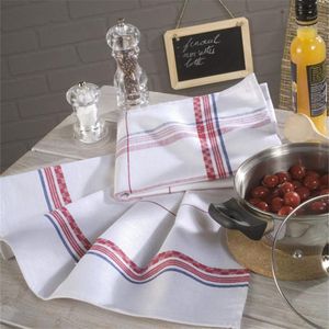 Asciugamano 1 pezzo bianco in cotone e lino a quadretti bicchiere di vino panno per pulizia tavolo assorbente cucina tè canovaccio 50x70 cm asciugamano