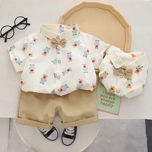 Children Clothing Sets Bow tie Shirts shorts School Suits for Kids Boys Tracksuits Summer Toddler Outfits Baby Clothes