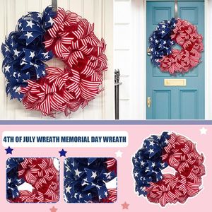 Decorative Flowers And Patriotic Of Independence Door Veterans Wreath Julys Fourth For Front Decoration & Hangs