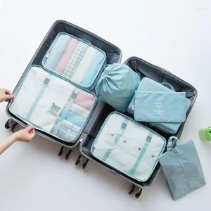 Förvaringspåsar bagageförpackningsarrangör Set Travel Mesh Bag In Cosmetic for Clothing