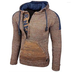 Maglioni da uomo Uomo lavorato a maglia Autunno Inverno Plus Size Vintage Cerniera con cappuccio Pullover caldi Top Casual Manica lunga Slim Maglieria Harajuku