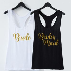 Kvinnors tankar brud brudtärna piga av heders Bachelorette Party Bridal Squad Vest Camisetas Skjortor Sexiga ärmlösa damer tanktoppar