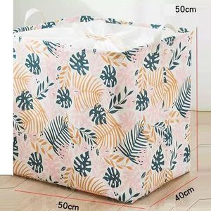 Storage Bags 120L Cotton Linen Quilt Clothes Box Household Cloth Art Moving And Moisture-Proof Finishing Basket Wardrobe