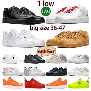 2024 z pudełkowym butem A1 F1 Low Sports Sneakers Utility Biała czarna sup pszenica biała świerk aura blada lvory trenerzy męskie Trenery unisex classi euro rozmiar 36-47 US 13