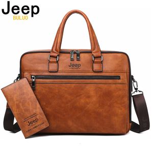 Briefcases BULUO Brand Style Shoulder Travel Bag For Man High Quality Men Business Briefcase Bags 14 inch laptop A4 File 230506