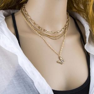 Naszyjniki wisianta damskie monety vintage nożyce motyl nożyce 2023 bohemian poszyjanie gold -warstwowy choker imprezowy prezent biżuterii