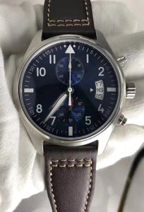 2023 Luxury Quartz Watch for Men Pilot Series Casual Fashion Men Premium Wristwatch Black Leather Strap IWCS 05