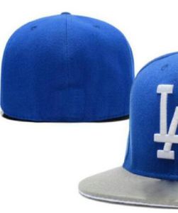 Gotowy magazyn Hurtowa Wysokiej jakości męska drużyna sportowa Los Angeles Dontaut Caps La Flat Brim on Field Hats Pełny zamknięty rozmiar 7- Rozmiar 8 Dopasowane baseball Gorra Casquette A6