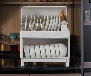 Organization Household layered kitchen cupboard chopsticks storage cassette cover storage rack dish tray drain bowl rack small storage rack