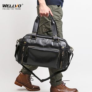 Briefcases Men's Soft Leather Briefcase For Laptop Tote Bags Business Shoulder Messenger Handbag Leisure Large Travel Black XA158C 230506