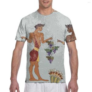 Camisetas masculinas Ancient Grécia Frescos T-shirt Men 2023 Summer Crew Neck Camise