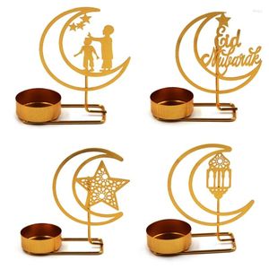 Candle Holders Arab Style Metal Moon Golden Holder Romantic Dinner Dining Table G2AB