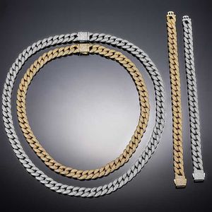 Anpassad storlek Moissanite Miami Baguette Cuban Link Chain S925 SLIVER Men smycken halsband