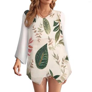 Women's Blouses Tropical Banana Leaf Women's Sunscreen Clothing Long Sleeve Swimming Beach Suit Loose Sexy Fashion Top Trend Oversize