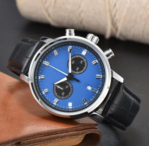 AAA Hochwertige Herrenuhren, Quarzwerk, Fliegeruhr, alle Zifferblätter, Chronometer-Armbanduhr, Lederarmband, Edelstahlgehäuse, Uhr, Montre de Luxe, dhgate