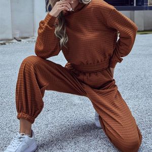 Women's Two Piece Pants Tracksuits Matching 2 Pieces Female Suit Set Solid Color Long Sleeve Hooded Tops Ankle Banded With Chain Decor