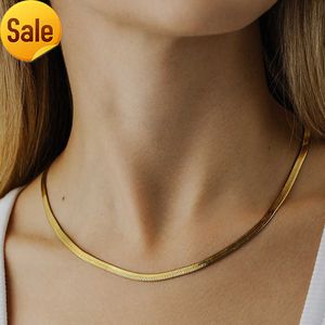 Eccellente qualità 4MM 18K Gold Filled collana a spina di pesce catena serpente per le donne appannano i gioielli gratuiti