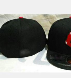 Pronto Stock Wholesale de alta qualidade Boston Sport Team equipado Caps Sox Brim plana em chapéus de campo Tamanho completo do design fechado 7- Tamanho 8 Baseball Gorra Casquette A6