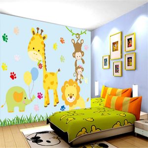 Wallpapers Customize Animal Wallpaper 3D Minimalism Cute Waterproof Wall Paper Environmental Protection Kid's Bedroom Bathroom