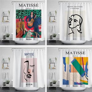 Tende Famoso motivo di pittura Tenda da bagno di arte moderna Astratta Matisse Stampa artistica Tenda da doccia impermeabile per cortinas da bagno