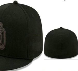 Ready Stock Partihandel Högkvalitativ San Diego Sport Team Fitted Caps Flat Brim On Field Hats Full Stängd design Storlek 7- Storlek 8 Monterad Baseball Gorra Casquette