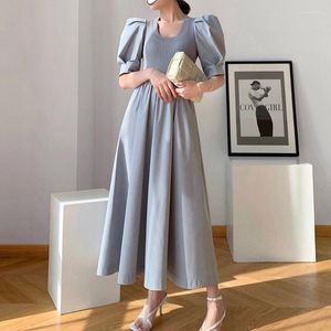 Abiti casual Chic Women Maglione Pullover Lungo Summer Fashion Stretch Knit Body Patchwork Popeline Sleeve Modern Lady Patchwork Dress