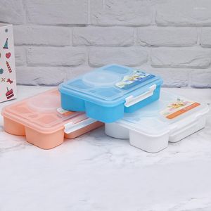 Учебные посуды наборы Bento Box Kids Lunch с купе портативной утечка контейнера хранения контейнеров пластиковая микроволновая приготовление приготовления микроволновой еды