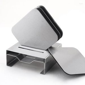 Table Mats 4Pcs/Set Drinks Coasters Stainless Steel Metal Cup Mat Pads Tableware Pad Placemat Bowl Insulation KJ 3013
