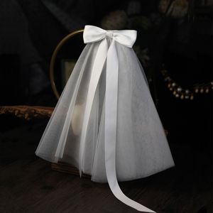 Adorável véu de noiva com pente de véu de casamento curto acessórios brancos/pretos