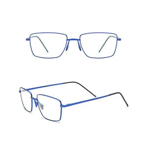 Óculos de sol molduras Moda Belight Men Optical Men titanium Business Style Ultra Light Fin Silver Color Spectacle Frame Lens de Pré -Rripção Eyewear