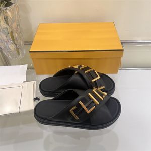 Damen-Designer-Slipper, Sandale, Plattform, Sommer-Sandalen, Schuhe aus echtem Leder, klassische Marken-Strand-Slipper, lässige Frau außerhalb Hausschuhe, Slider 10A mit Box