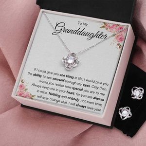 Granddaughter Necklace Gifts From Grandma Grandmother or Grandpa Grandfather To My Granddaughter Graduation Birthday Pendant Jewelry with Message Card and Gift B