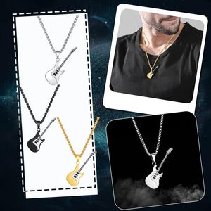 Chains Couple Steel Personalized Pendant Jewelry Stainless Guitar Cross Pendants Necklaces With Pictures Girls Locket NecklaceChains