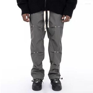 Herrenhosen Streetwear Herren Baggy Cargo Wide Leg Harajuku Fashion Rivet Designer Sport High Street Japanese Hip Hop Vintage Hose