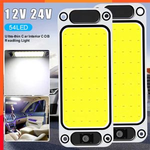 Novo 54led car de leitura de interiores leve CoB 12V 24V Celing Painel Lâmpada de alto brilho Dome Mapa Luz com interruptor para o porta -malas do carro