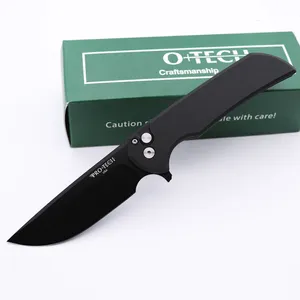 Wysokiej jakości Protech Knives Mordax Folding Knife czarna wersja 440C Blade 6061-T6 Button uchwyt taktyczny nóż kieszonkowy