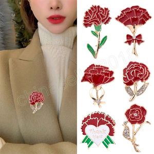 Moda Broche de Flor Vermelha Mulheres de Cravado Rosa Alia