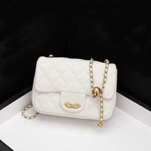 Summer Trendy Fragrant Wind One Shoulder Crossbody Square Chain Small Golden Ball Lock Buckle Bag TOI5