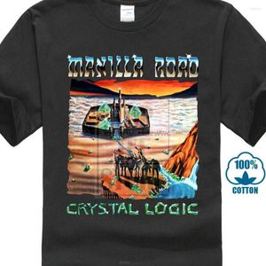 Erkek Tişörtleri Manilla Yol Band Crystal Logic 1983 Kapak Gömlek