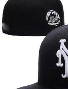 Ready Stock Partihandel Högkvalitativ herr New York Sport Team Fitted Caps La Ny Flat Brim On Field Hats Full Stängd Design Storlek 7- Storlek 8 Monterad baseball Gorra Casquette A4