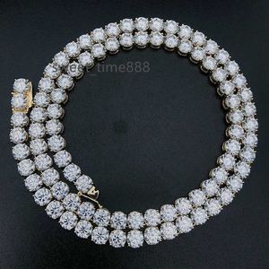 قلادة تنس الهيب هوب 18 كيلو بايت الذهب النقي S925 STERLING SIVAL 3MM 4MM 5MM