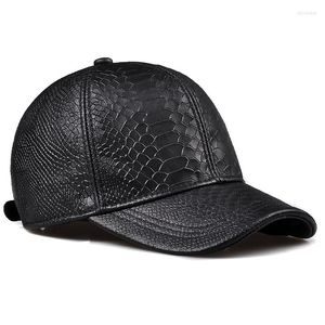 Ball Caps 2023 Spring Genuine Sheepskin Leather 56-60CM Black Baseball For Man Casual Street Gf Gorras Dad Hat