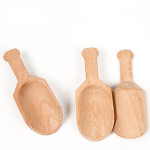 Mini Wooden Scoop Teaspoon Small Salt-Shovel Bath Salt Spoon Milk Powder Scoops Wood Condiment Spoons Coffee Tea Sugar Spoon Kitchen Tool